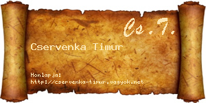 Cservenka Timur névjegykártya